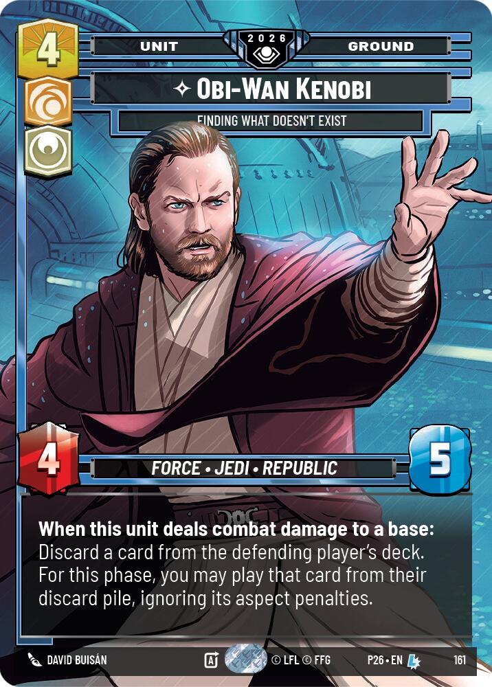 Obi-Wan Kenobi - Finding What Doesn't Exist (161) (Prize Wall) (Foil) (161) [Galactic Championship 2026] | Shuffle n Cut Hobbies & Games