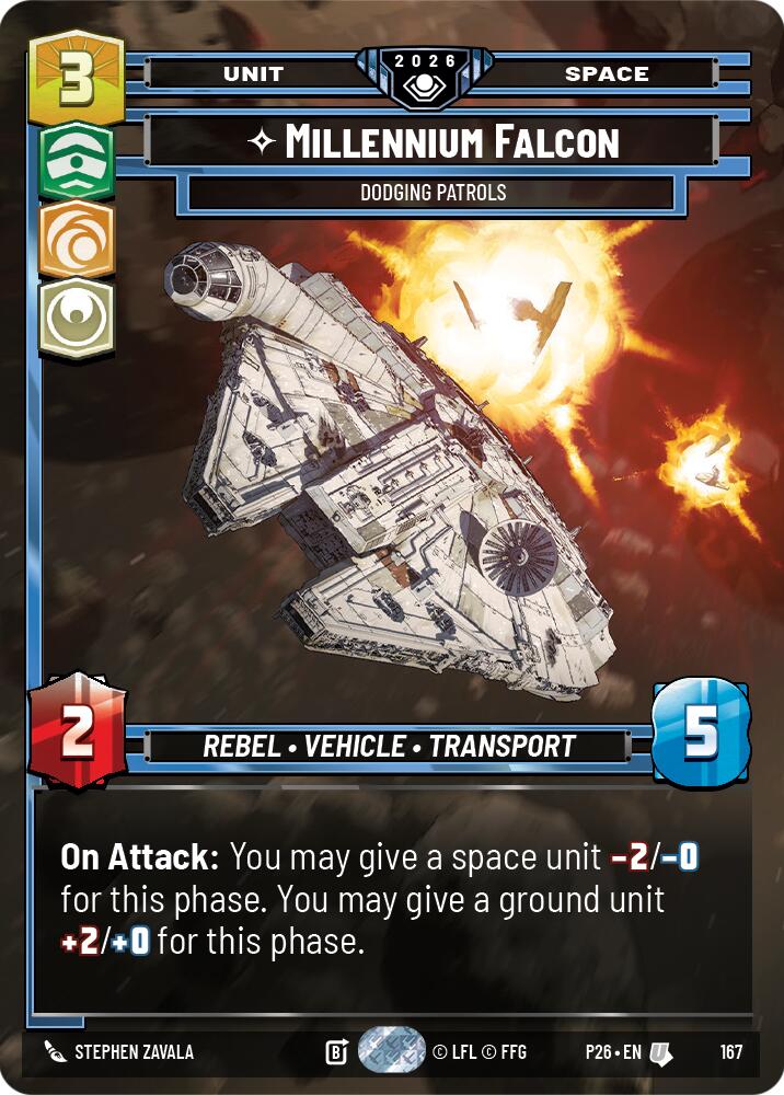 Millennium Falcon - Dodging Patrols (167) (167) [Galactic Championship 2026] | Shuffle n Cut Hobbies & Games