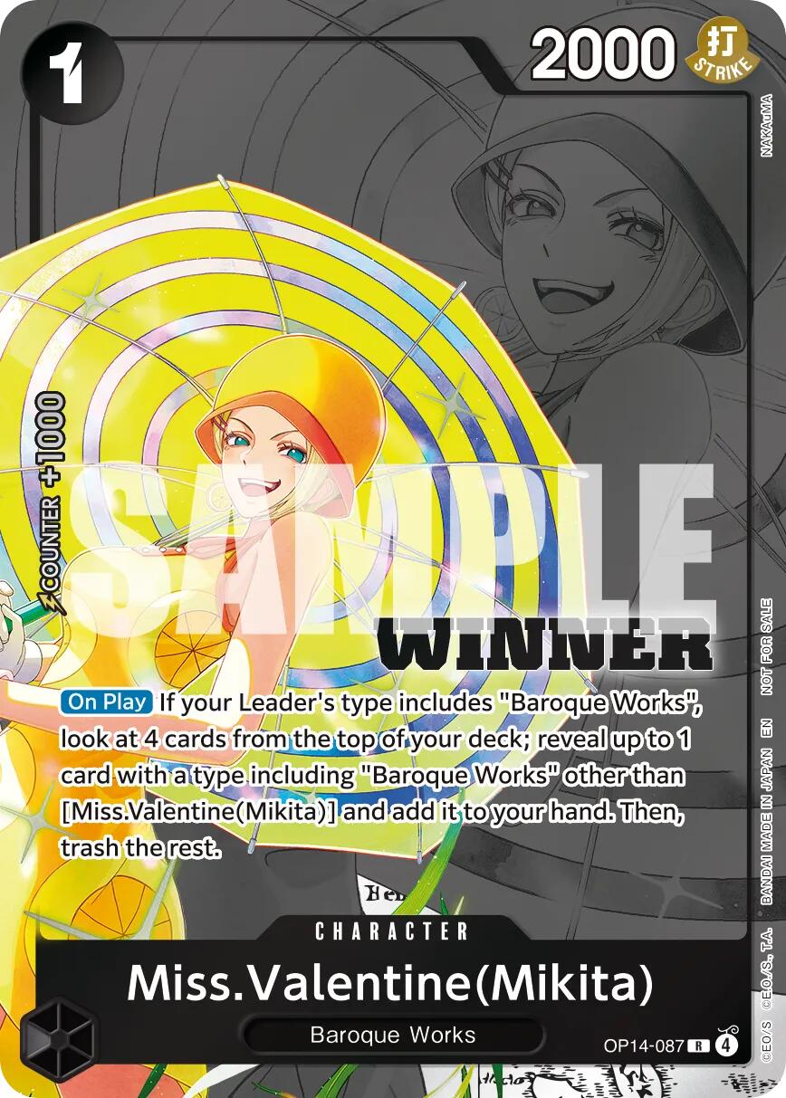 Miss.Valentine(Mikita) (Winner Pack 2026 Vol. 3) [One Piece Promotion Cards] | Shuffle n Cut Hobbies & Games