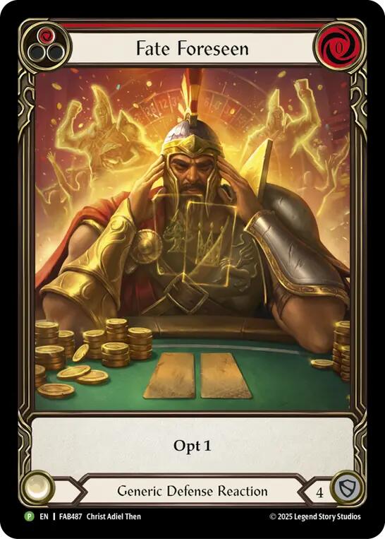Fate Foreseen [FAB487] (Promo)  Rainbow Foil | Shuffle n Cut Hobbies & Games