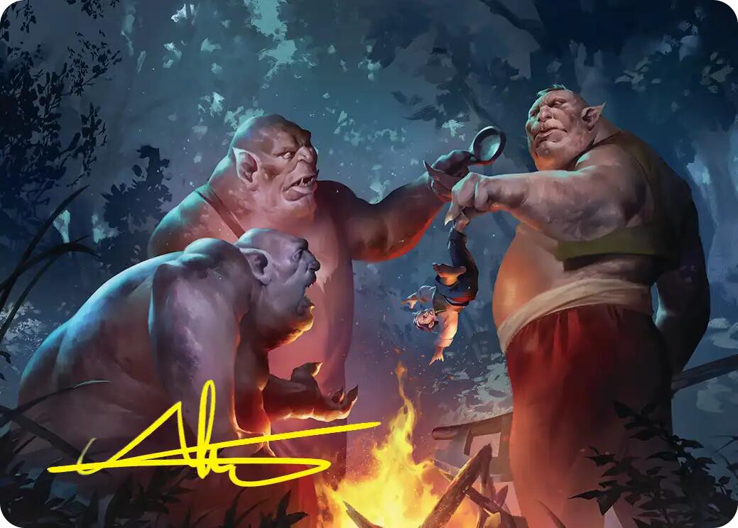 Tom, Bert, and William Art Card (Gold-Stamped Signature) [The Hobbit Art Series] | Shuffle n Cut Hobbies & Games