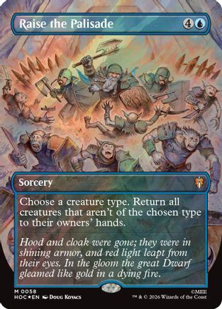 Raise the Palisade (Borderless) (Surge Foil) [The Hobbit: Eternal-Legal] | Shuffle n Cut Hobbies & Games