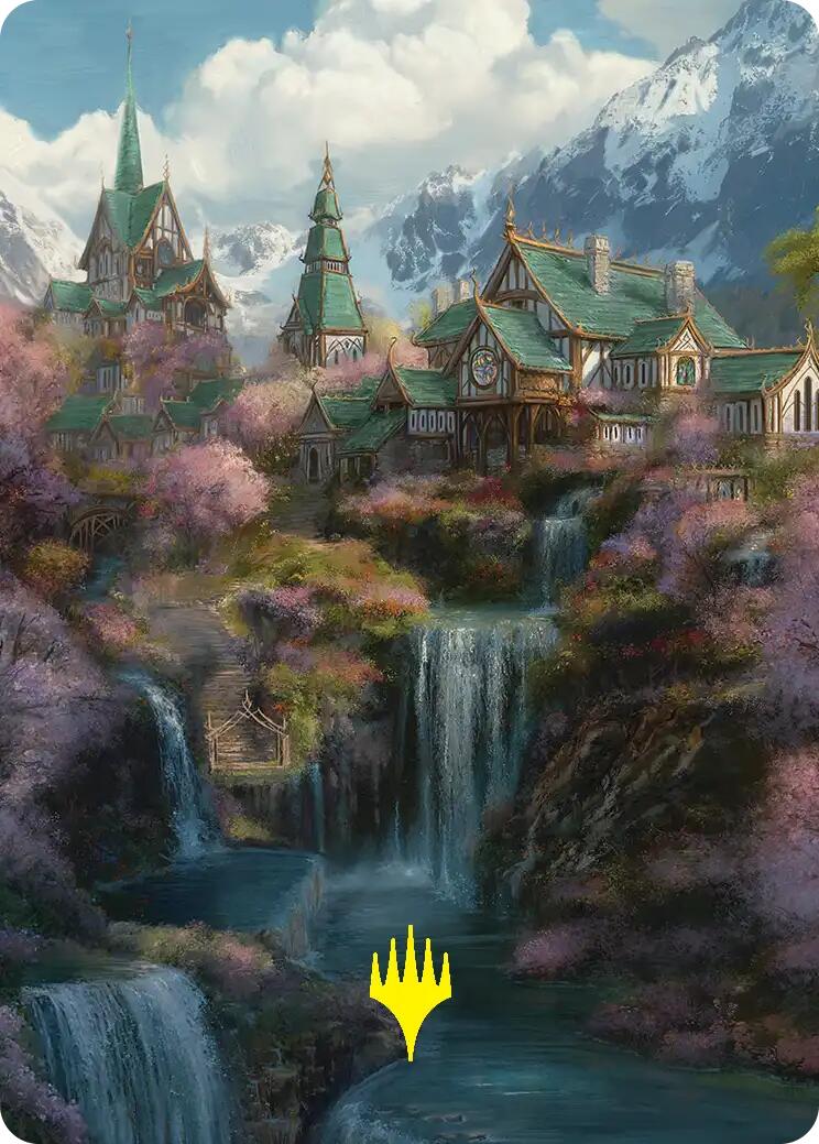 Rivendell Art Card (Gold-Stamped) [The Hobbit Art Series] | Shuffle n Cut Hobbies & Games