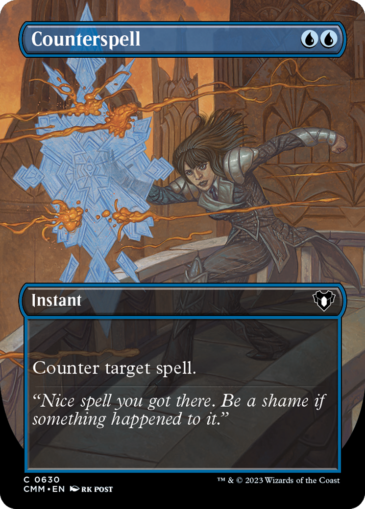 Counterspell (Borderless Alternate Art) [Commander Masters] | Shuffle n Cut Hobbies & Games
