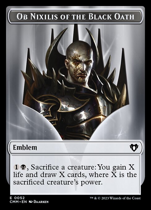 Soldier // Emblem - Ob Nixilis of the Black Oath Double-Sided Token [Commander Masters Tokens] | Shuffle n Cut Hobbies & Games