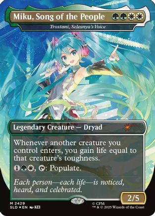 Miku, Song of the People - Trostani, Selesnya's Voice (SLD-2429) [Secret Lair Drop Series] Foil | Shuffle n Cut Hobbies & Games