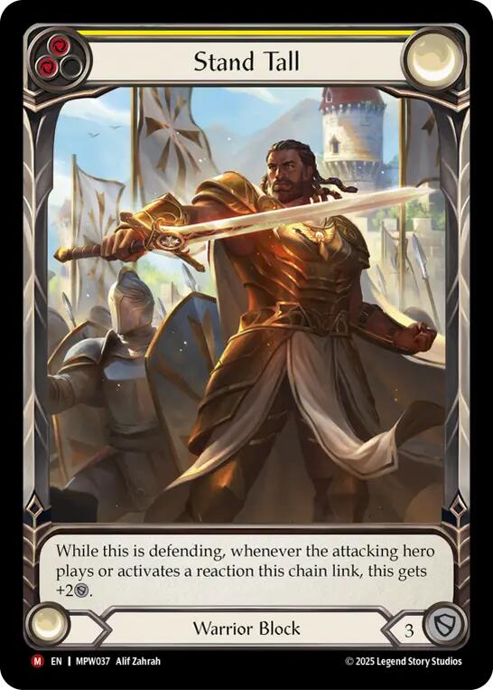 Stand Tall (Yellow) (Extended Art) [MPW037] (Mastery Pack Warrior)  Rainbow Foil | Shuffle n Cut Hobbies & Games