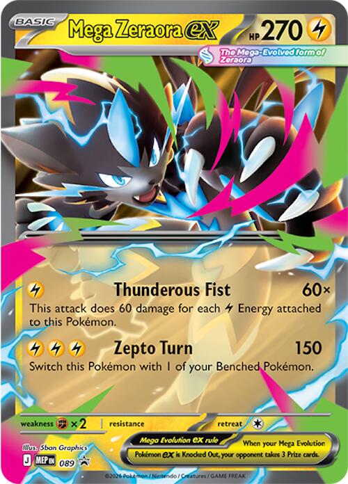 Mega Zeraora ex (089) [Mega Evolution Promo] | Shuffle n Cut Hobbies & Games