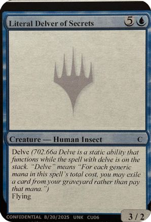 Literal Delver of Secrets [Un-Known Event Playtest Cards] | Shuffle n Cut Hobbies & Games