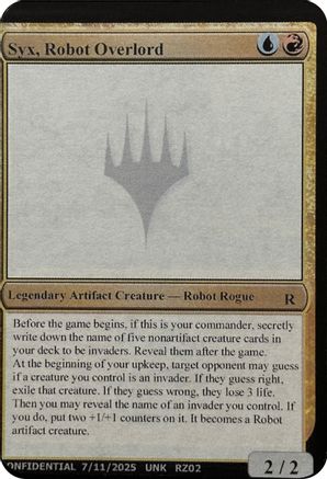 Syx, Robot Overlord [Un-Known Event Playtest Cards] | Shuffle n Cut Hobbies & Games