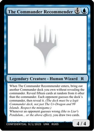 The Commander Recommender [Un-Known Event Playtest Cards] | Shuffle n Cut Hobbies & Games