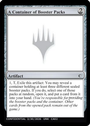 A Container of Booster Packs [Un-Known Event Playtest Cards] | Shuffle n Cut Hobbies & Games