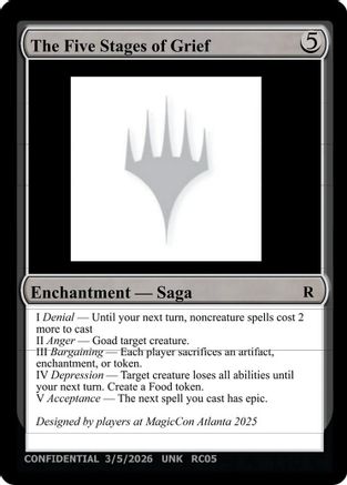 The Five Stages of Grief [Un-Known Event Playtest Cards] | Shuffle n Cut Hobbies & Games