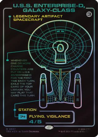U.S.S. Enterprise-D, Galaxy-Class (Surge Foil) (TRK-557) [Star Trek] Foil | Shuffle n Cut Hobbies & Games