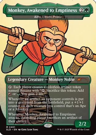 Monkey, Awakened to Emptiness - Kibo, Uktabi Prince (SLD-2401) [Secret Lair Drop Series] Foil | Shuffle n Cut Hobbies & Games