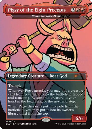 Pigsy of the Eight Precepts - Ilharg, the Raze-Boar (SLD-2402) [Secret Lair Drop Series] Foil | Shuffle n Cut Hobbies & Games