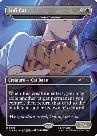 Lofi Cat - Felidar Guardian (SLD-2821) [Secret Lair Drop Series] Foil | Shuffle n Cut Hobbies & Games
