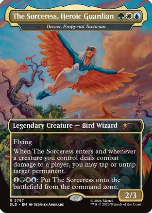 The Sorceress, Heroic Guardian - Derevi, Empyrial Tactician (SLD-2787) [Secret Lair Drop Series] Foil | Shuffle n Cut Hobbies & Games