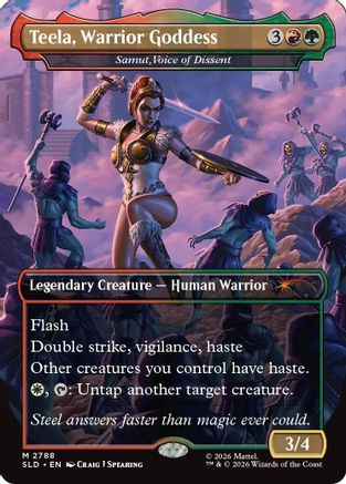 Teela, Warrior Goddess - Samut, Voice of Dissent (SLD-2788) [Secret Lair Drop Series] Foil | Shuffle n Cut Hobbies & Games