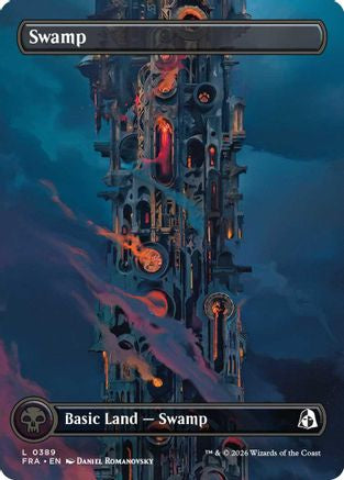 Swamp (Borderless) (FRA-389) [Reality Fracture] Foil | Shuffle n Cut Hobbies & Games