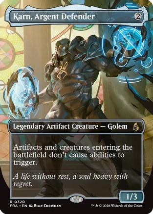 Karn, Argent Defender (Borderless) (FRA-320) [Reality Fracture] | Shuffle n Cut Hobbies & Games