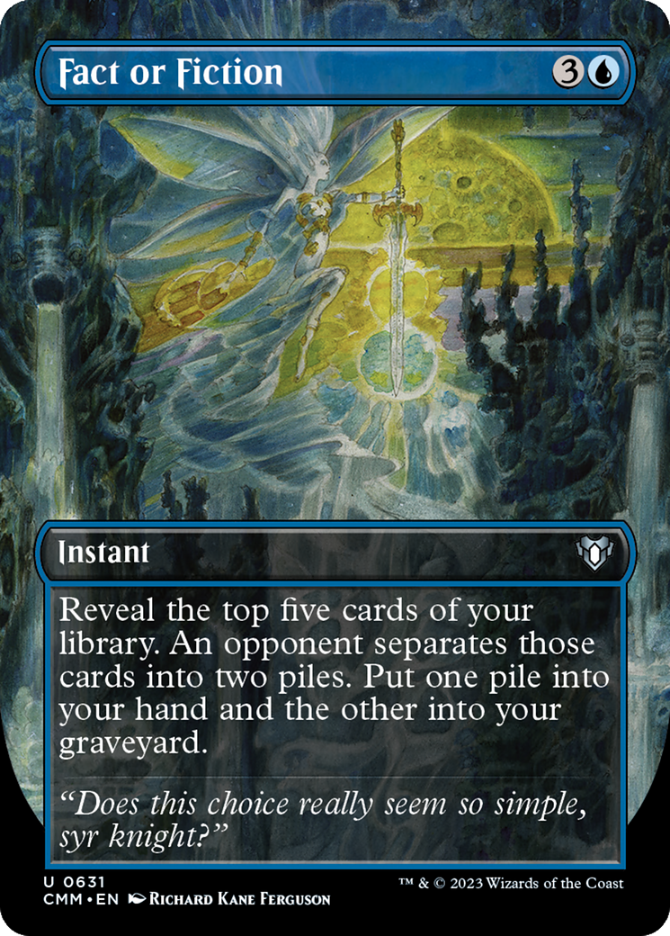 Fact or Fiction (Borderless Alternate Art) [Commander Masters] | Shuffle n Cut Hobbies & Games