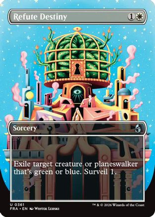 Refute Destiny (Borderless) (FRA-361) [Reality Fracture] Foil | Shuffle n Cut Hobbies & Games