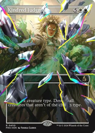 Kindred Judgment (Borderless) (Facet Foil) (FRA-450) [Reality Fracture] Foil | Shuffle n Cut Hobbies & Games
