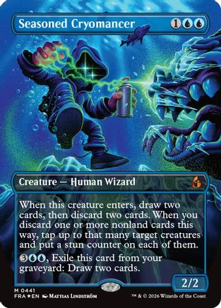 Seasoned Cryomancer (Borderless) (FRA-441) [Reality Fracture] Foil | Shuffle n Cut Hobbies & Games