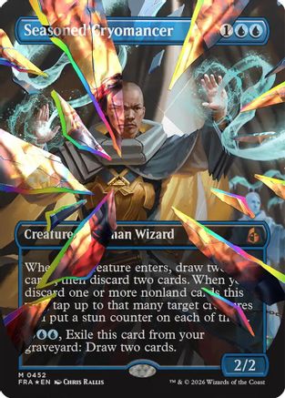 Seasoned Cryomancer (Borderless) (Fcet Foil) (FRA-452) [Reality Fracture] Foil | Shuffle n Cut Hobbies & Games