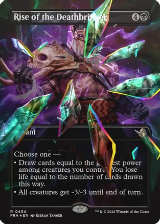 Rise of the Deathbringer (Borderless) (Facet Foil) (FRA-454) [Reality Fracture] Foil | Shuffle n Cut Hobbies & Games