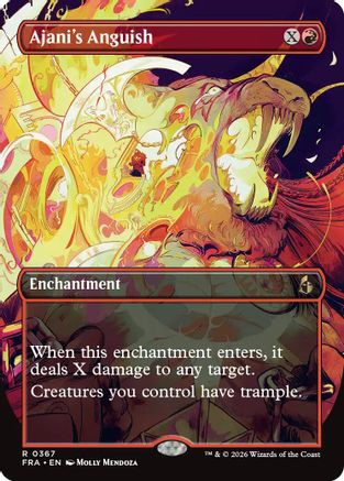 Ajani's Anguish (Borderless) (FRA-367) [Reality Fracture] | Shuffle n Cut Hobbies & Games