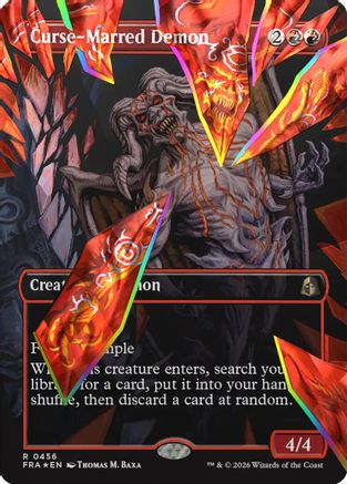 Curse-Marred Demon (Borderless) (Facet Foil) (FRA-456) [Reality Fracture] Foil | Shuffle n Cut Hobbies & Games