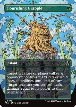 Flourishing Grapple (Borderless) (FRA-372) [Reality Fracture] Foil | Shuffle n Cut Hobbies & Games