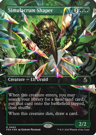 Simulacrum Shaper (Borderless) (Facet Foil) (FRA-460) [Reality Fracture] Foil | Shuffle n Cut Hobbies & Games