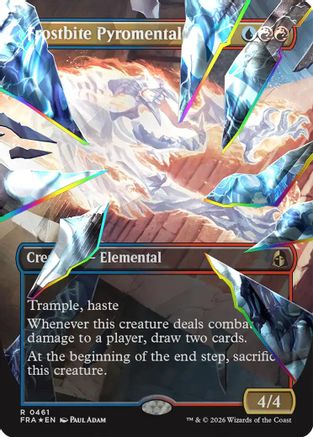 Frostbite Pyromental (Borderless) (Facet Foil) (FRA-461) [Reality Fracture] Foil | Shuffle n Cut Hobbies & Games