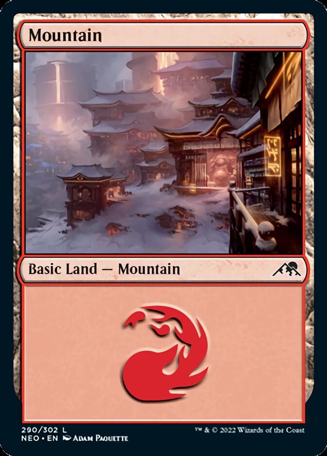 Mountain (290) [Kamigawa: Neon Dynasty] | Shuffle n Cut Hobbies & Games