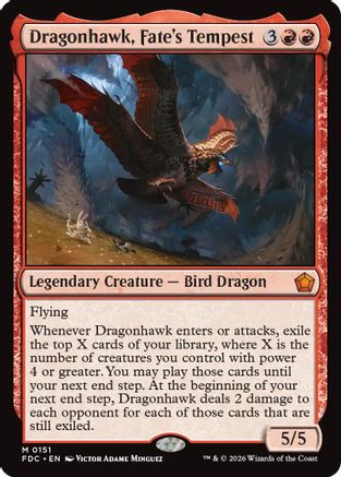 Dragonhawk, Fate's Tempest (FDC-151) [Commander: Foundations] | Shuffle n Cut Hobbies & Games