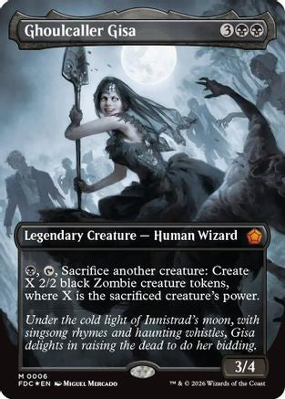 Ghoulcaller Gisa (Borderless) (FDC-006) [Commander: Foundations] Foil | Shuffle n Cut Hobbies & Games