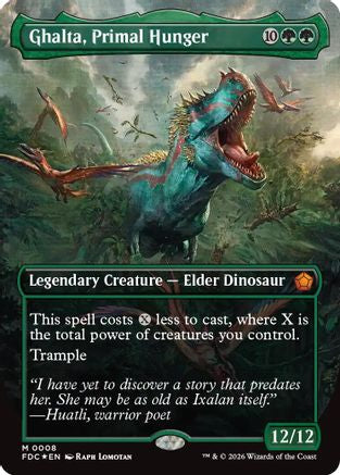 Ghalta, Primal Hunger (Borderless) (FDC-008) [Commander: Foundations] Foil | Shuffle n Cut Hobbies & Games