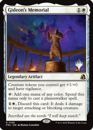 Gideon's Memorial (PPFRA-198) [Promo Pack: Reality Fracture] Foil | Shuffle n Cut Hobbies & Games