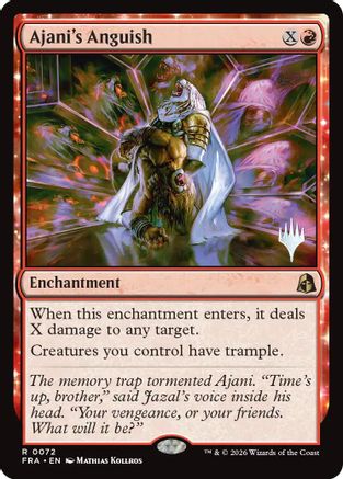 Ajani's Anguish (PPFRA-072) [Promo Pack: Reality Fracture] Foil | Shuffle n Cut Hobbies & Games