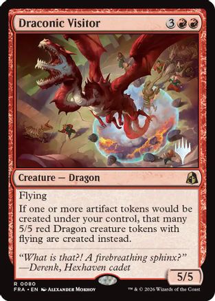 Draconic Visitor (PPFRA-080) [Promo Pack: Reality Fracture] Foil | Shuffle n Cut Hobbies & Games