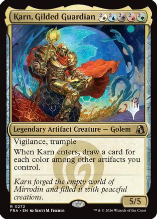 Karn, Gilded Guardian (PPFRA-272) [Promo Pack: Reality Fracture] Foil | Shuffle n Cut Hobbies & Games