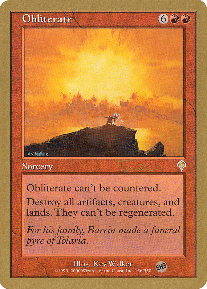 Obliterate (Jan Tomcani) (SB) [World Championship Decks 2001] | Shuffle n Cut Hobbies & Games