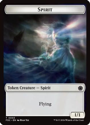 Spirit // Clue Double-Sided Token (FDC-3 // 13) [Commander: Foundations] | Shuffle n Cut Hobbies & Games