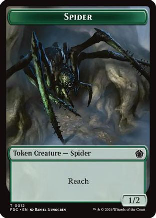 Spider // Phyrexian Beast Double-Sided Token (FDC-12 // 11) [Commander: Foundations] | Shuffle n Cut Hobbies & Games