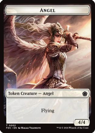 Angel (0002) // Spirit Double-Sided Token (FDC-2 // 3) [Commander: Foundations] | Shuffle n Cut Hobbies & Games