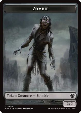 Zombie // Zombie Knight Double-Sided Token (FDC-5 // 6) [Commander: Foundations] | Shuffle n Cut Hobbies & Games