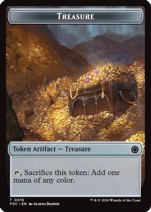 Treasure // The Monarch Double-Sided Token (FDC-16 // 17) [Commander: Foundations] | Shuffle n Cut Hobbies & Games